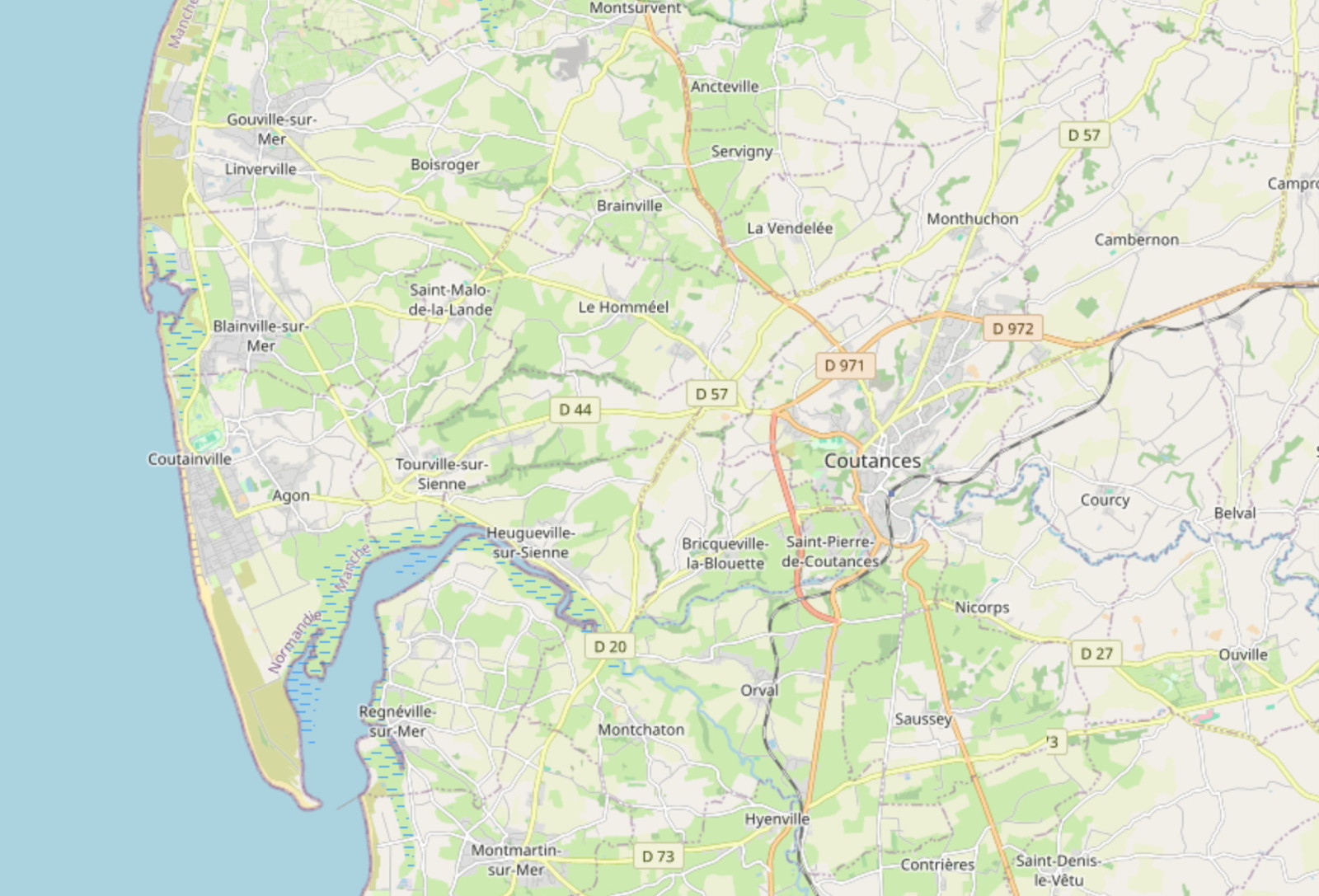 De kuststreek bij Coutances